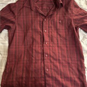 Men's Maroon Plaid Shirt